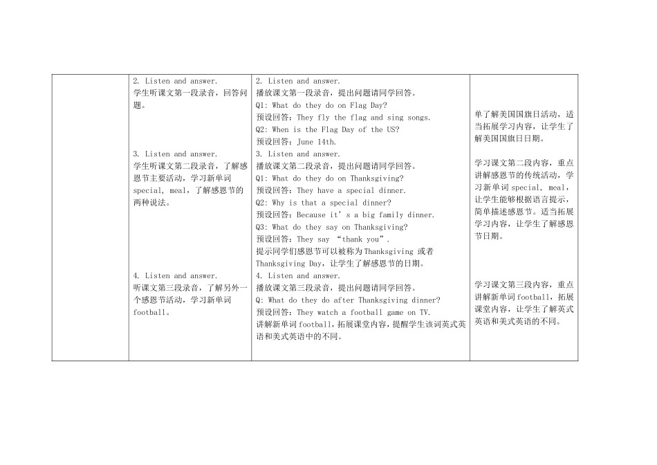 六年级英语上册 Module 4 Unit 1Thanksgiving is my favourite festival教案 外研版（三起）-外研版小学六年级上册英语教案_第2页