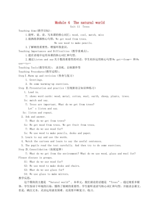 六年级英语上册 Module 4 The natural world Unit 11 Trees教案 沪教牛津版（三起）-牛津版小学六年级上册英语教案