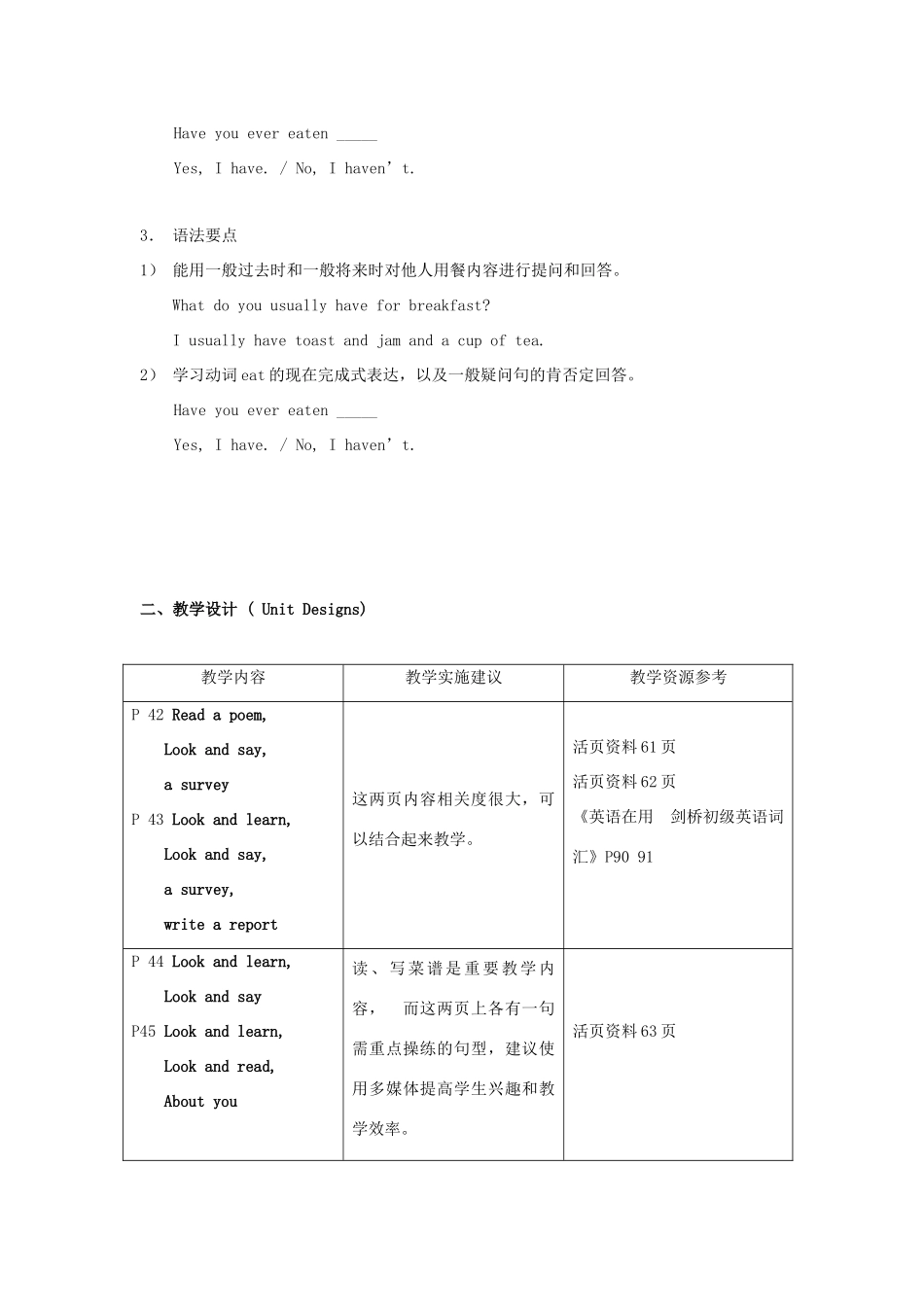 六年级英语上册 Module 3Unit 2 Favourite food and drinks教案 沪教牛津版-沪教牛津版小学六年级上册英语教案_第2页