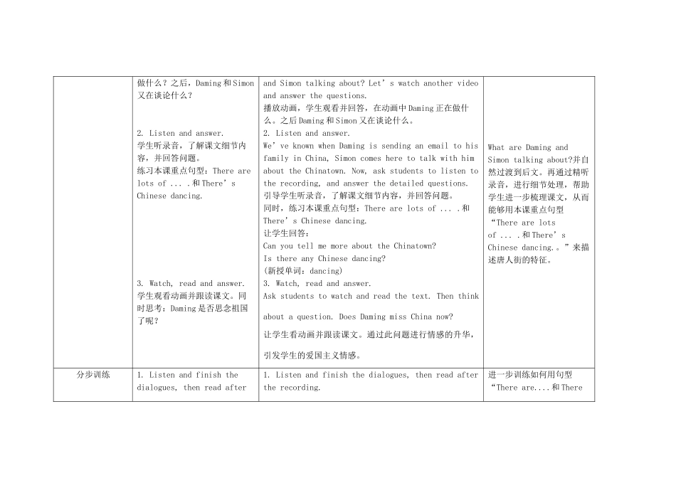 六年级英语上册 Module 2 Unit 1 There's Chinese dancing教案 外研版（三起）-外研版小学六年级上册英语教案_第2页
