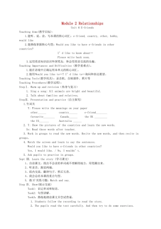 六年级英语上册 Module 2 Relationships Unit 6 E-friends教案 沪教牛津版（三起）-牛津版小学六年级上册英语教案