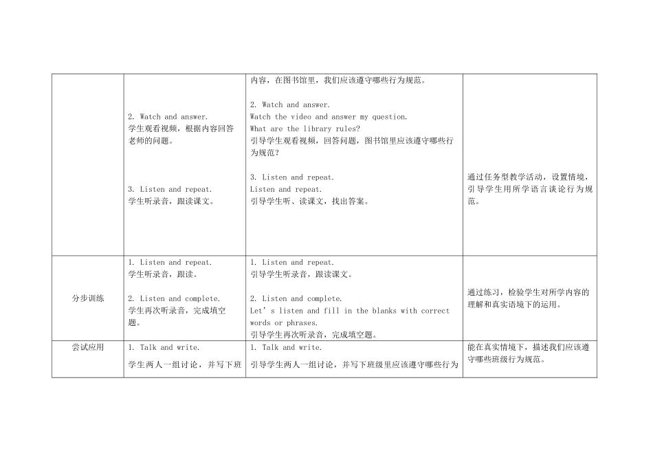 六年级英语上册 Module 10 Unit 1 Don't talk in the library教案 外研版（三起）-外研版小学六年级上册英语教案_第2页