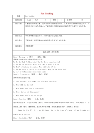 六年级英语上册 Fun Reading教案2 人教精通版（三起）-人教版小学六年级上册英语教案