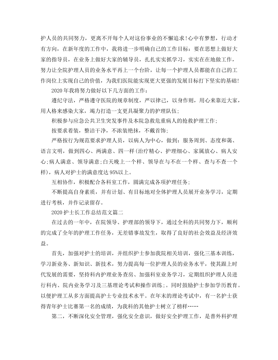 2020护士长工作总结范文 _第2页