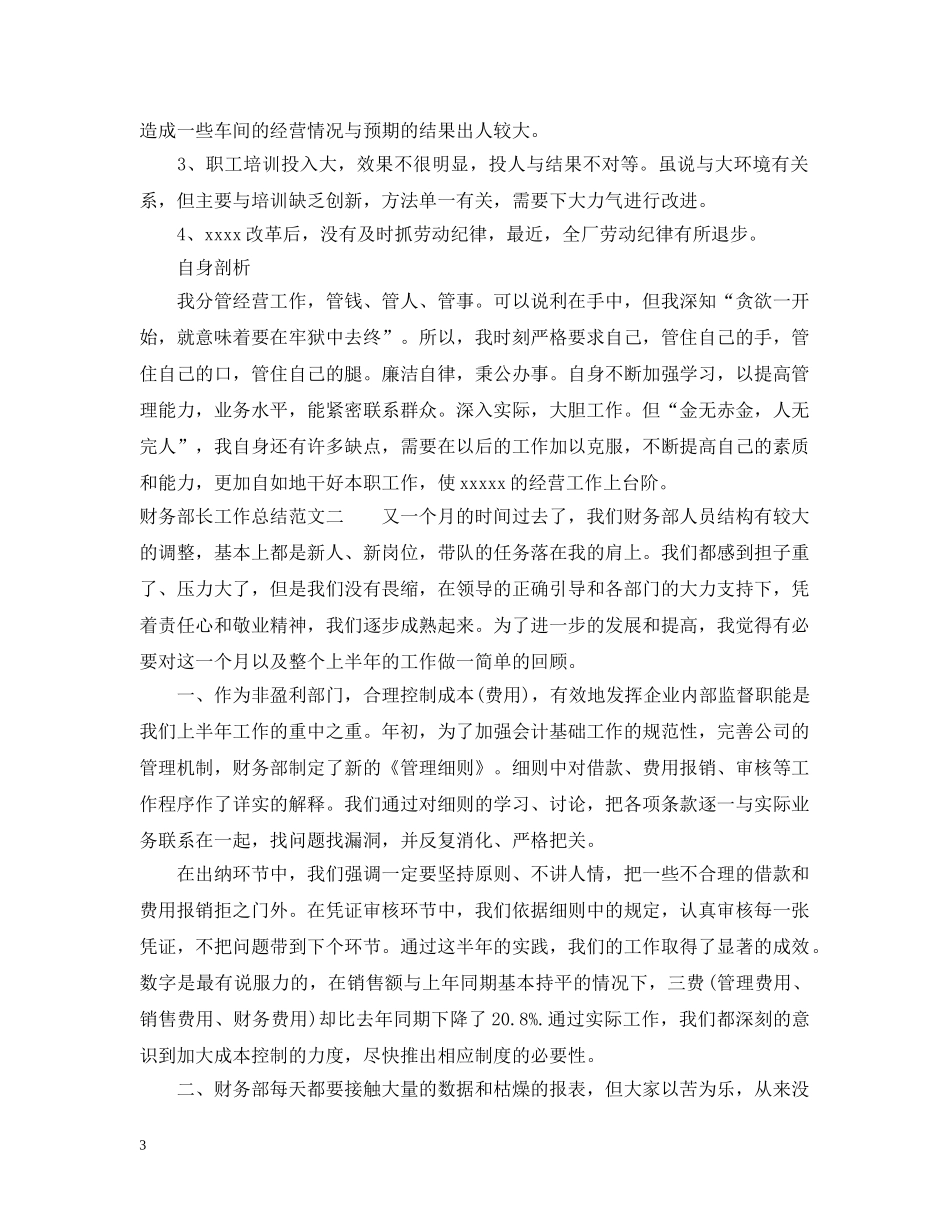 2020年财务部长工作总结范文 _第3页