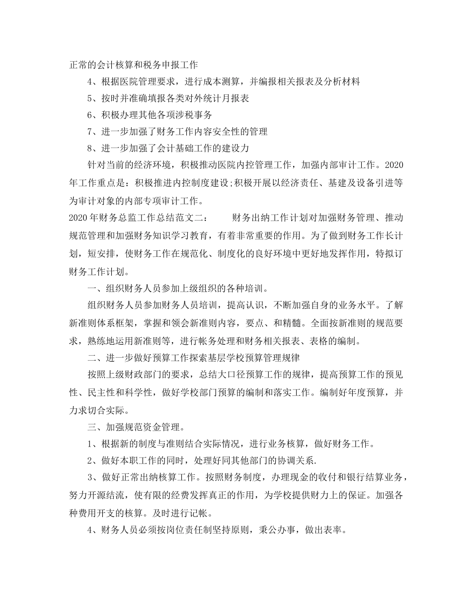 2020年财务总监工作总结 _第2页