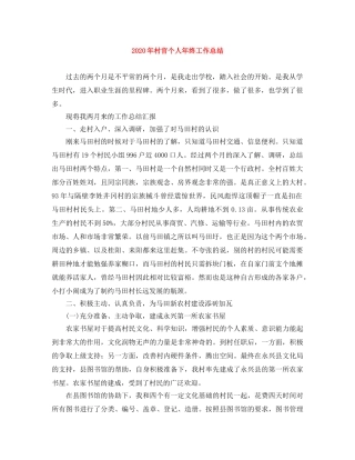 2020年村官个人年终工作总结 