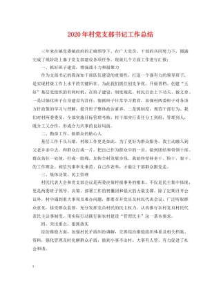 2020年村党支部书记工作总结 