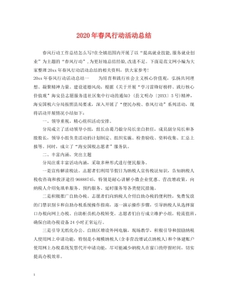 2020年春风行动活动总结 