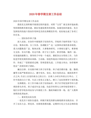 2020年春学期支部工作总结 (2) 
