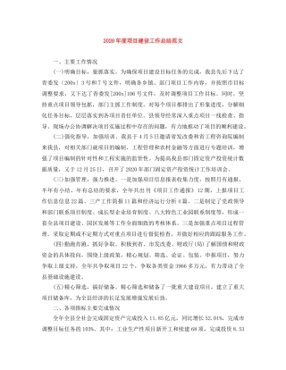 2020年度项目建设工作总结范文 