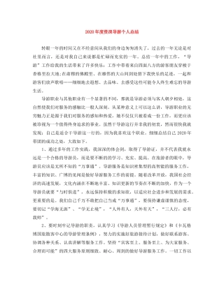 2020年度资深导游个人总结 