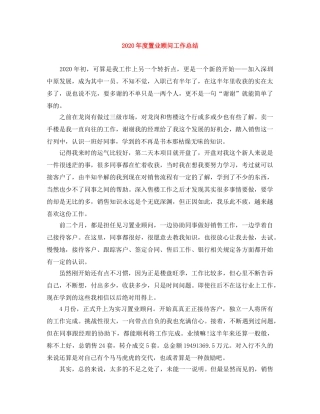 2020年度置业顾问工作总结 