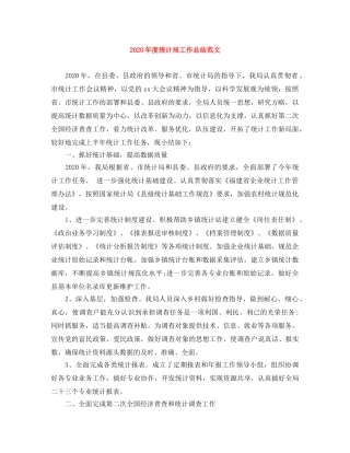 2020年度统计局工作总结范文 