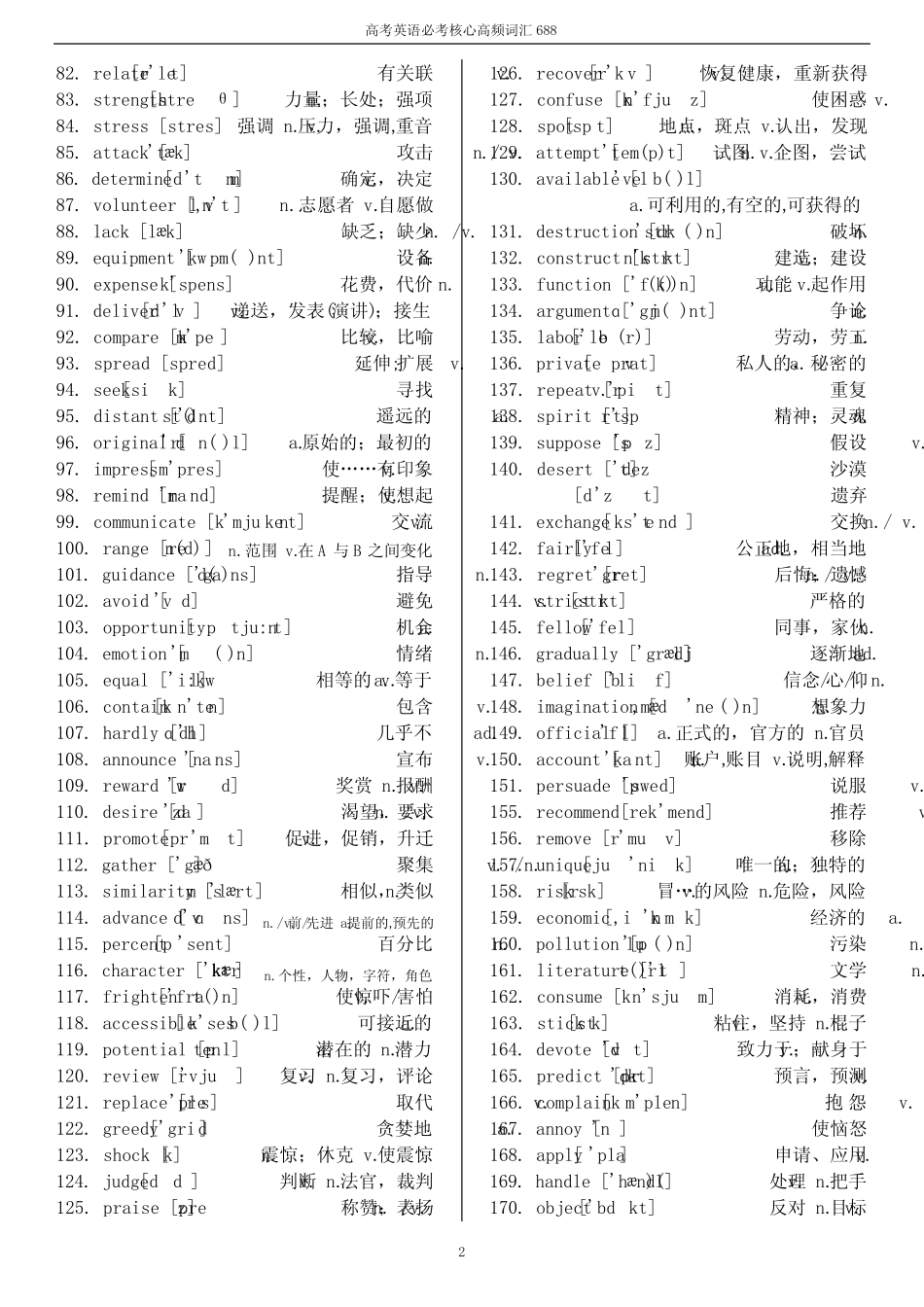 688高频词汇(校对版) _第2页