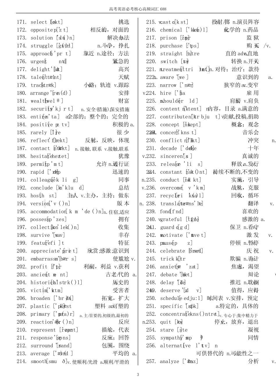 688高频词汇(校对版) _第3页