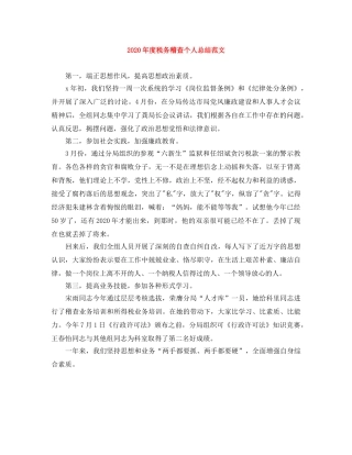 2020年度税务稽查个人总结范文 
