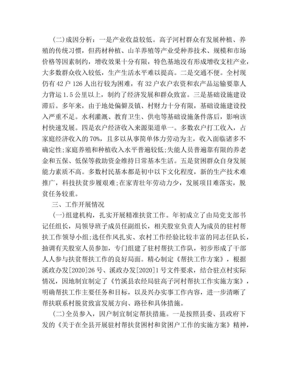 2020年度村精准扶贫工作总结 _第2页