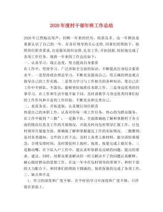 2020年度村干部年终工作总结 