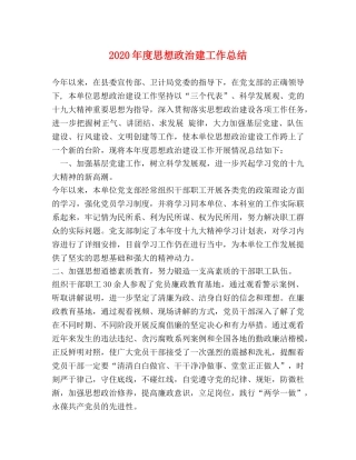2020年度思想政治建工作总结 