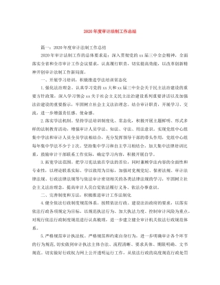 2020年度审计法制工作总结 