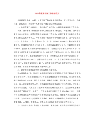 2020年度审计局工作总结范文 