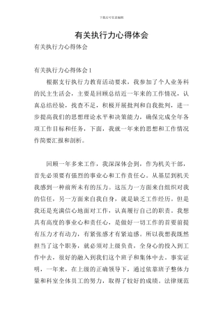 有关执行力心得体会