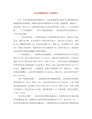2020年度商务局个人总结范文 