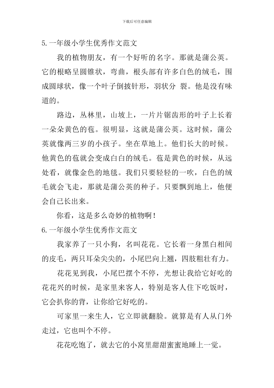 一年级小学生优秀作文范文_第3页