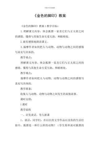 《金色的脚印》教案