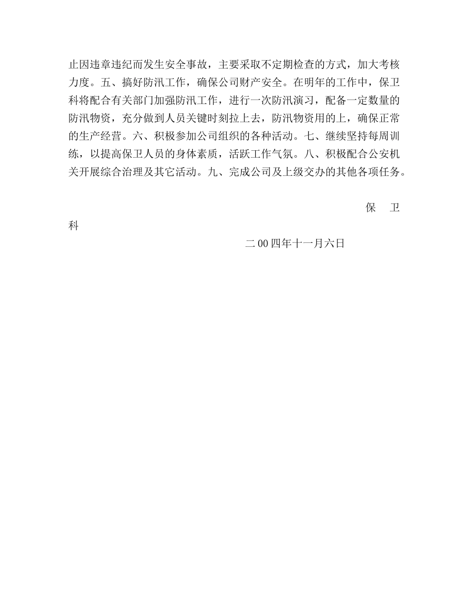 2020年度保卫科工作计划 _第2页