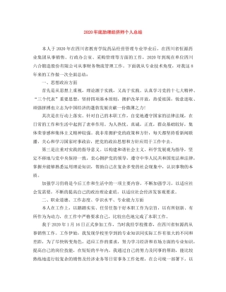2020年底助理经济师个人总结 