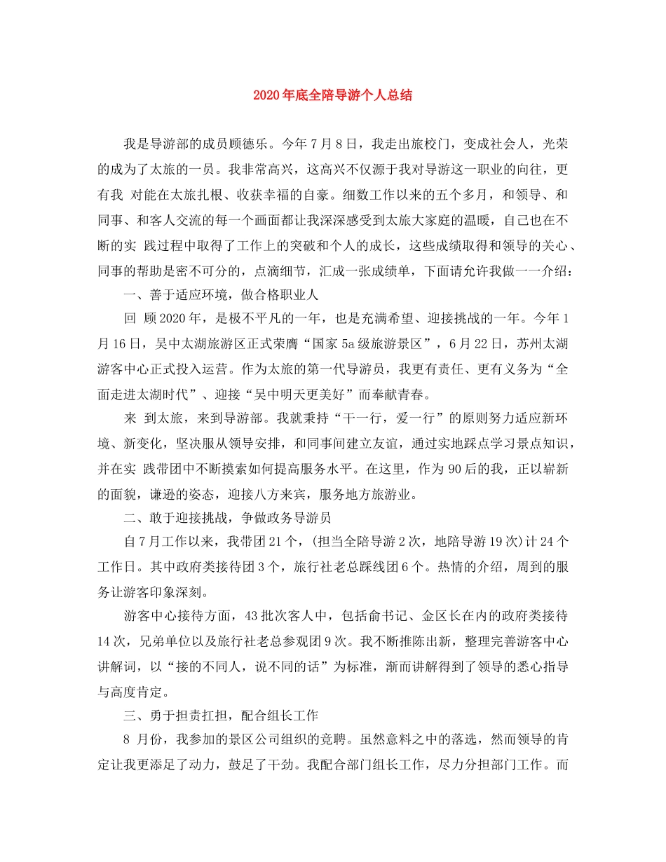 2020年底全陪导游个人总结 _第1页