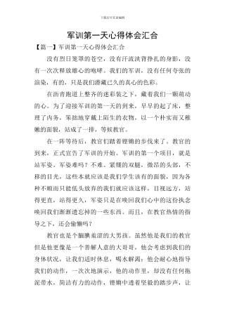 军训第一天心得体会汇集