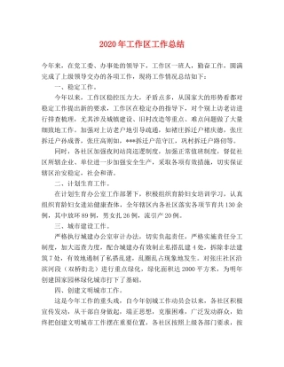 2020年工作区工作总结 