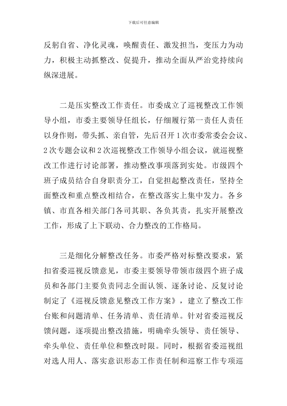 关于巡视整改阶段进展情况的报告_第2页