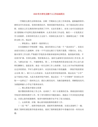 2020年大学生支教个人工作总结范文 