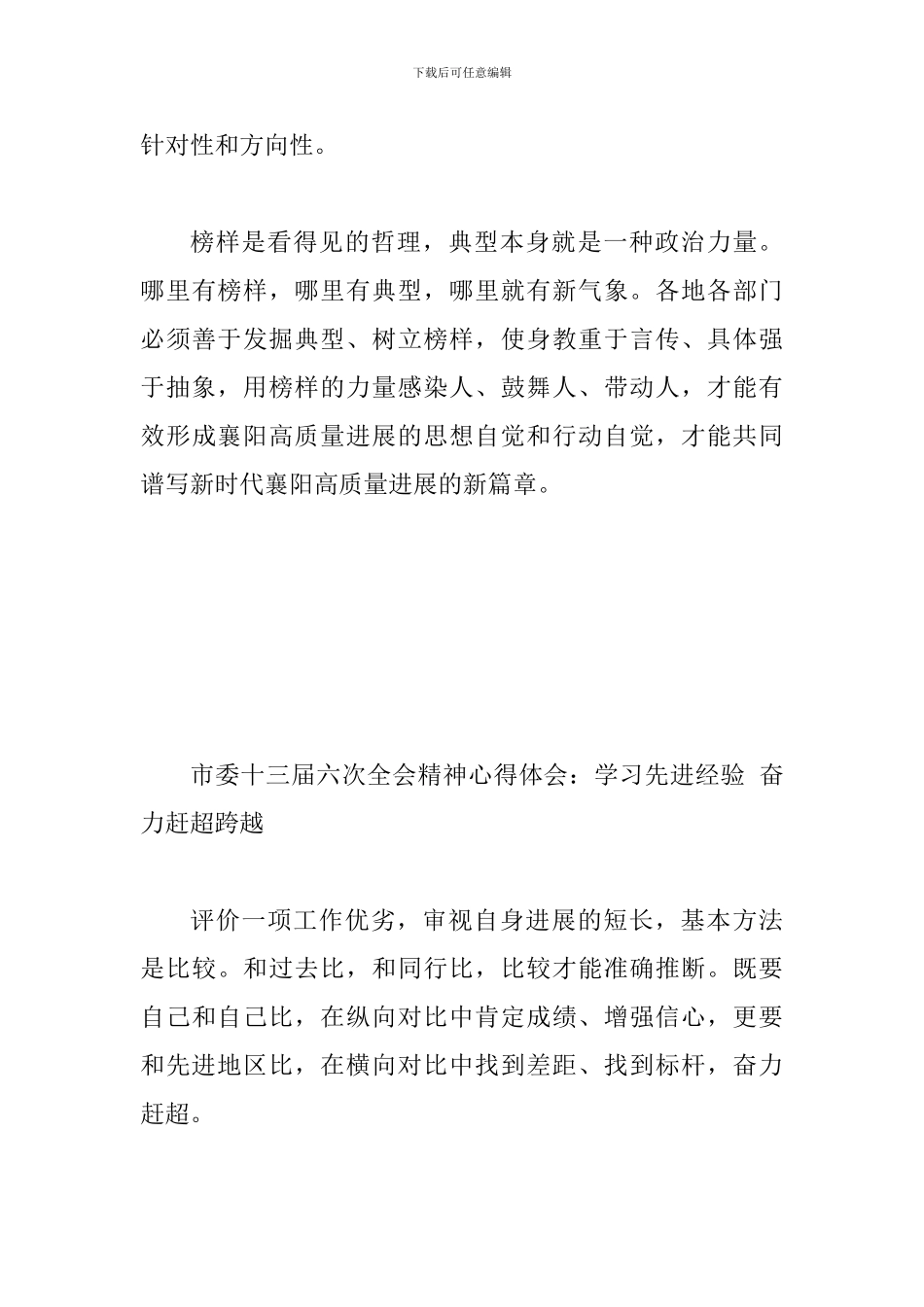 市委十三届六次全会精神心得体会范文两篇合集_第3页