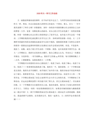 2020年大一学习工作总结 