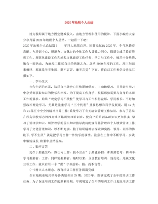 2020年地税个人总结 