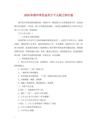 2020年初生会关于个人的工作计划 