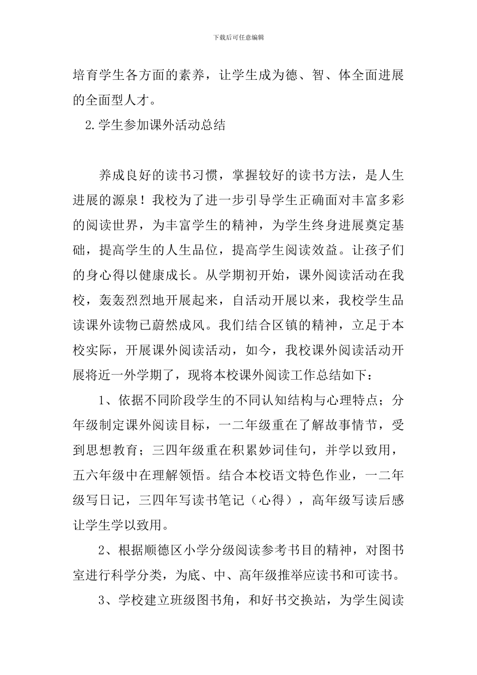 学生参加课外活动总结_第3页