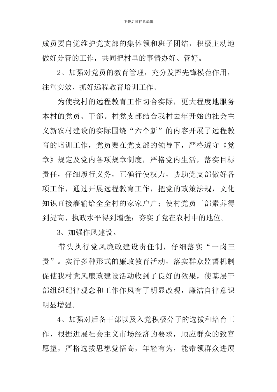 2024村书记个人述职报告_第2页