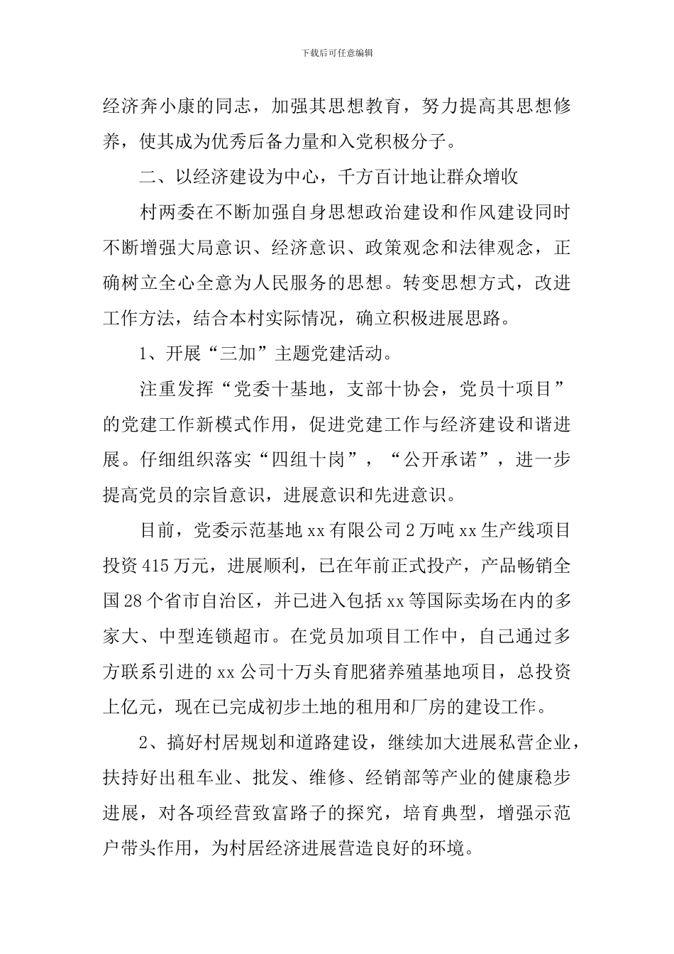 2024村书记个人述职报告_第3页