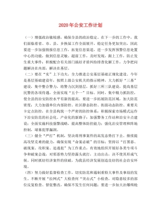 2020年公安工作计划 