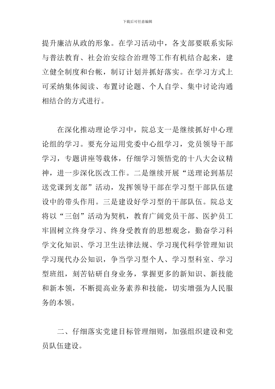 2024年医院党小组工作计划_第2页