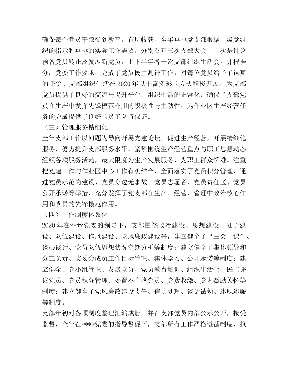 2020年党支部五化建设工作总结 _第2页
