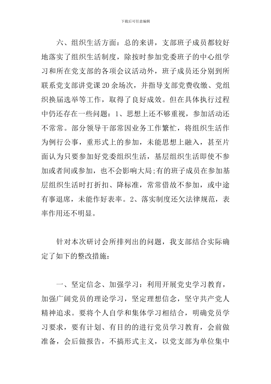 党史学习教育支部对照检查材料范文_第3页