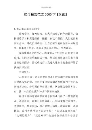 实习报告范文5000字