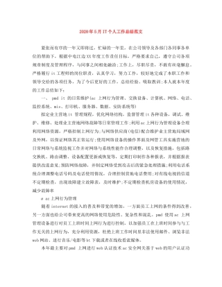 2020年5月IT个人工作总结范文 